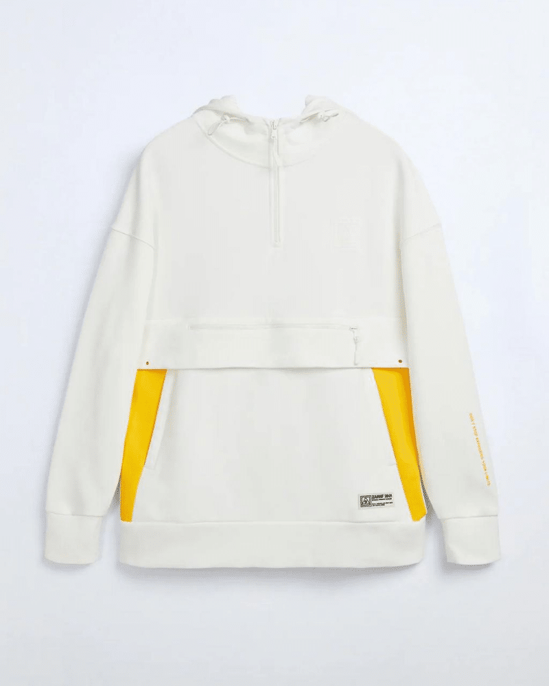 zara white and yellow hoodie