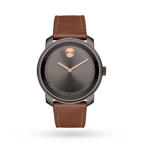 movado bold watch with brown strap