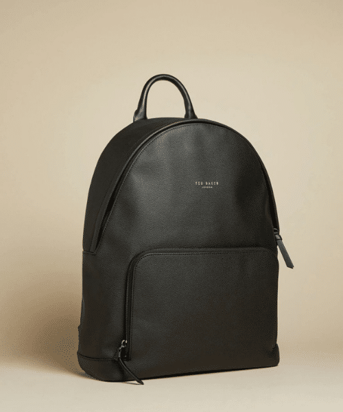mens black leather backpack