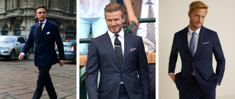 how to wear a blue suit with white shirt