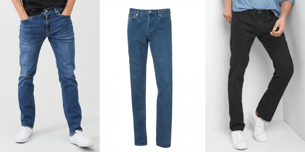 different styles of denim jeans