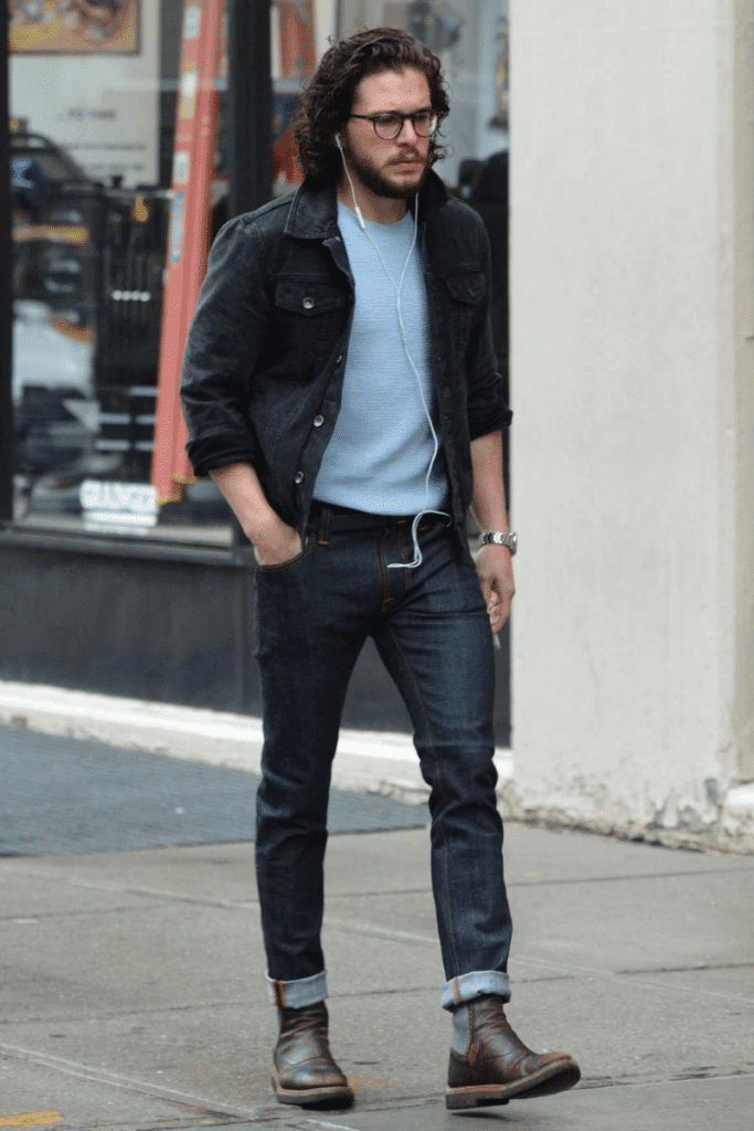 cuffed jeans with chelsea boots