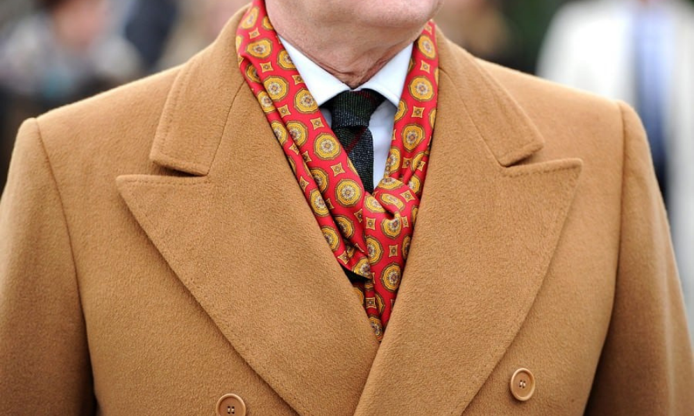 Vintage Mens Scarf Green Red Unisex Scarf Menswear Accessories Formal Scarf Tie Rack 80's Retro Man Ascot cravat Hipster Mod Gentleman Gift