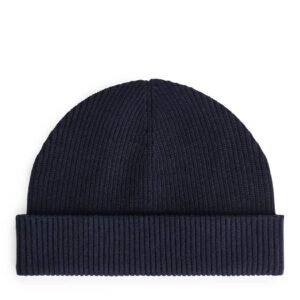 Short Ribbed Cotton Beanie
