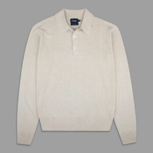 Knitted Silk L/S Polo Shirt