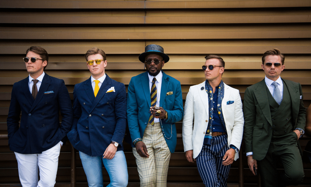 stylish men in formal attire