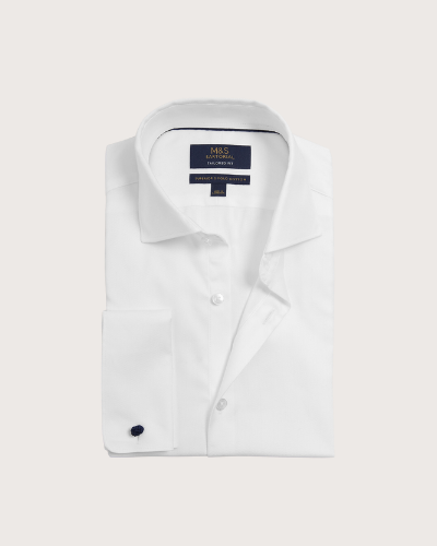 mands fitted white shirt