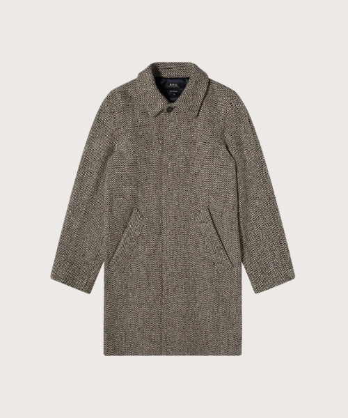 apc tweed overcoat