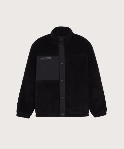 black pangaia jacket fleece