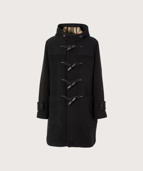 burberry black duffle coat