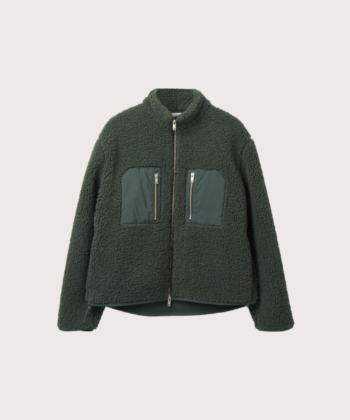 cos green fleece jacket