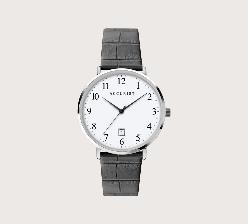 accurist grey strap watch