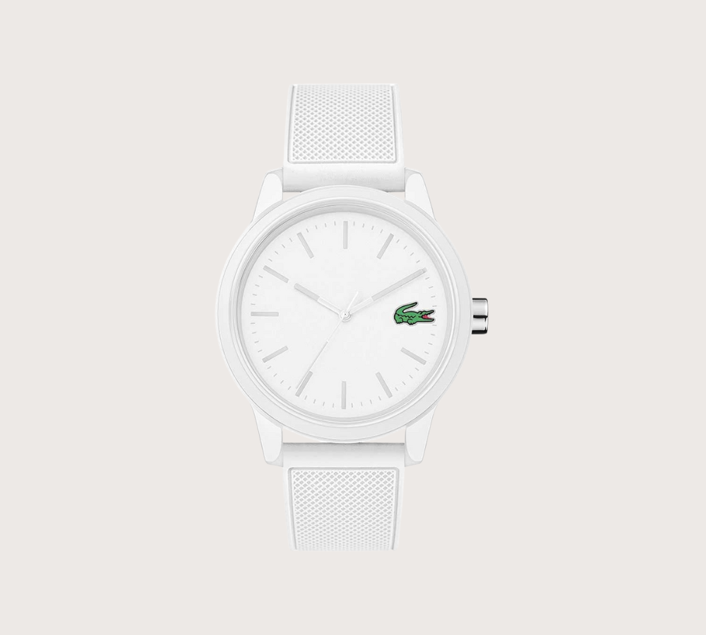 lacoste white minimalist watch