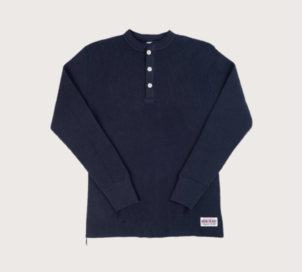 thermal henley in navy